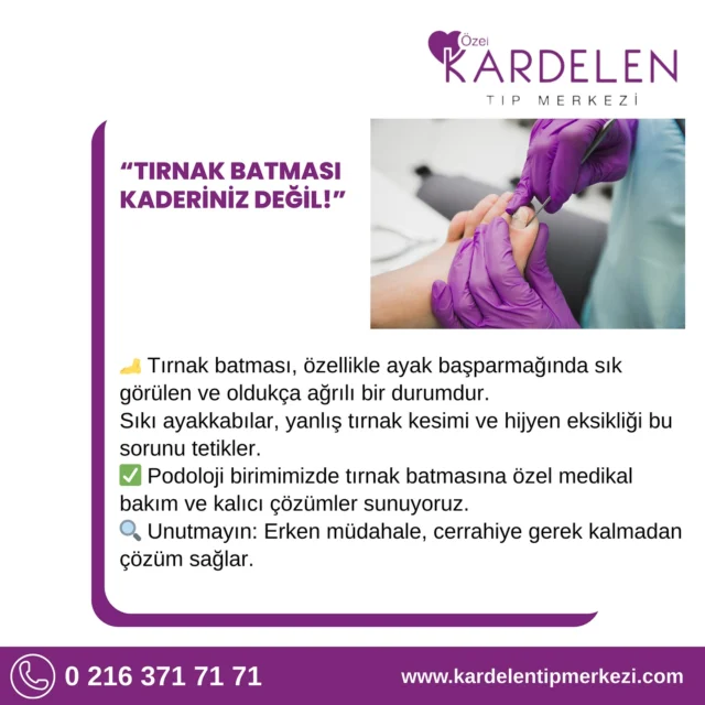 Tırnak batması; yürüme zorluğu, ağrı ve enfeksiyon gibi birçok soruna yol açabilir. Ancak bu problem, doğru tedaviyle kolayca çözülebilir.
#podolog #ayakbakımı